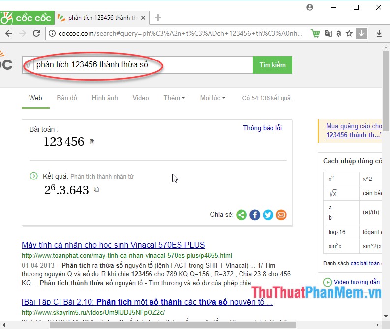 How to use Coc Coc to solve math problems online Picture 15