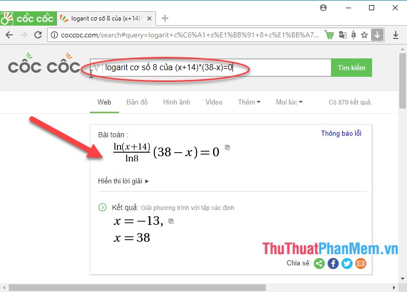 How to use Coc Coc to solve math problems online Picture 17