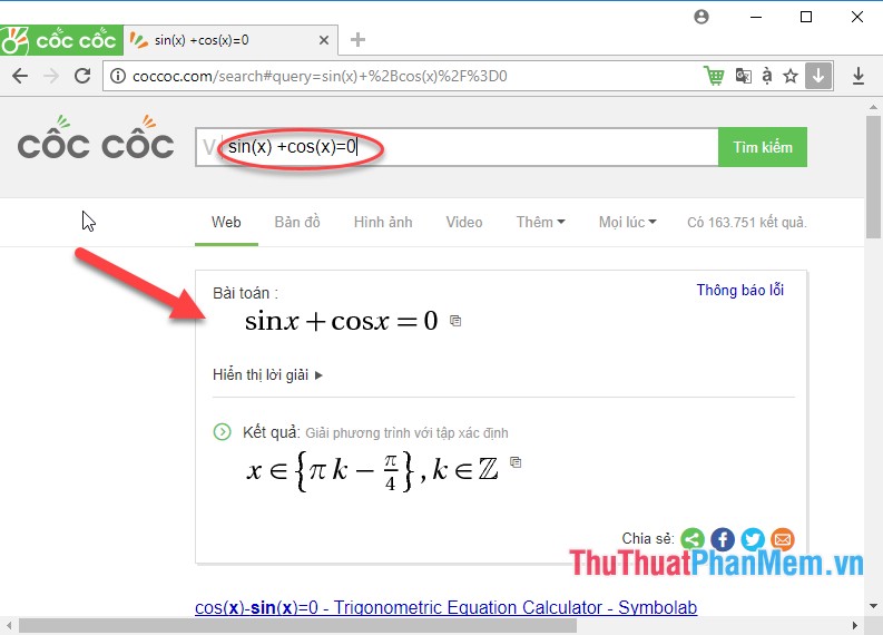 How to use Coc Coc to solve math problems online Picture 6
