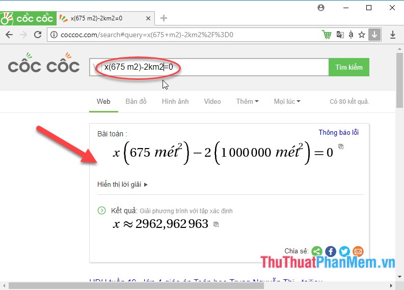 How to use Coc Coc to solve math problems online Picture 8