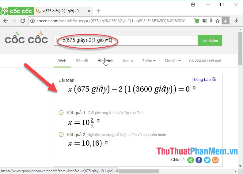 How to use Coc Coc to solve math problems online Picture 9