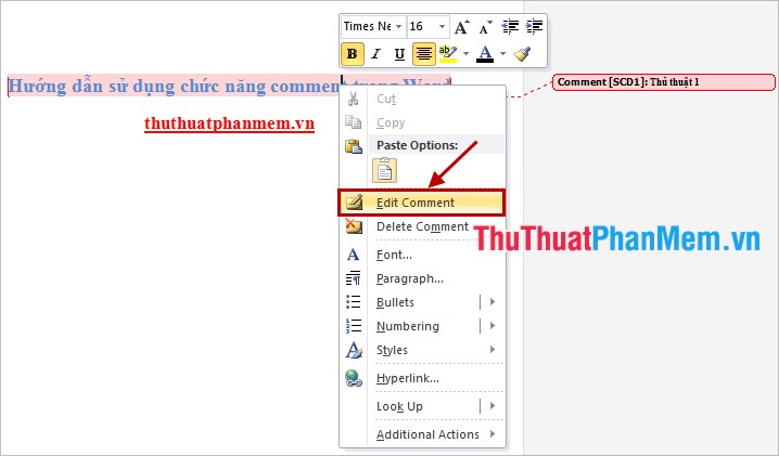 How to use comments, notes (comments) in Word Picture 5