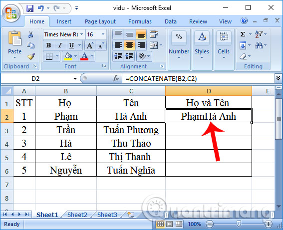 How to use ConcateNate function on Excel Picture 3
