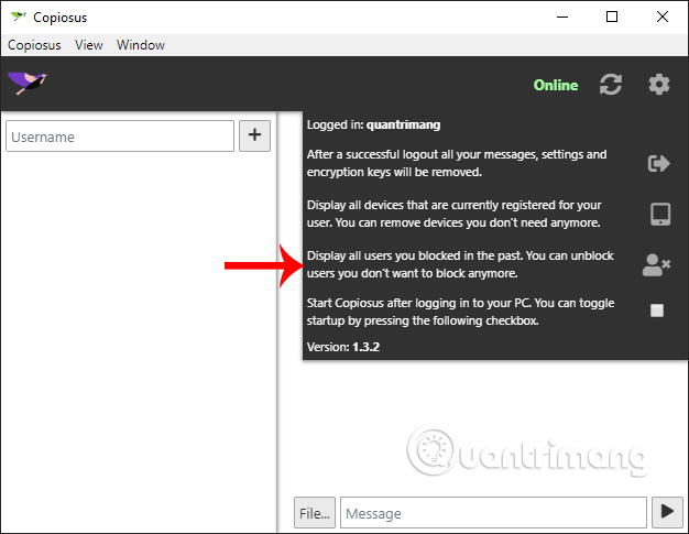 How to use Copiosus P2P chat security on Windows 10 Picture 11