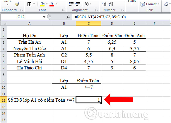 How to use DCOUNT function on Excel Picture 5