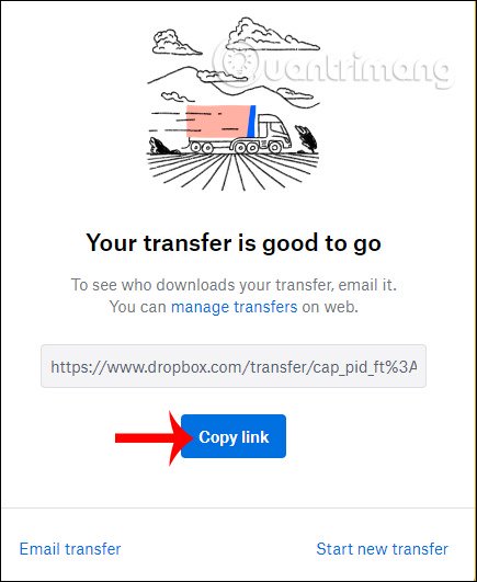 How to use Dropbox Transfer to send files online Picture 6