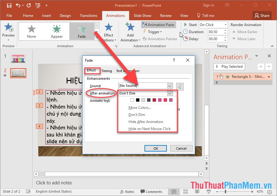 How to use effects in PowerPoint Picture 10