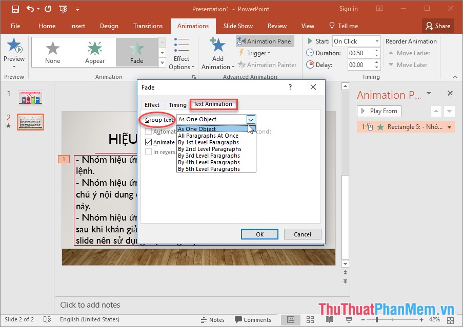 How to use effects in PowerPoint Picture 5