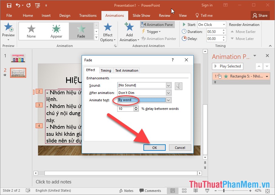 How to use effects in PowerPoint Picture 8