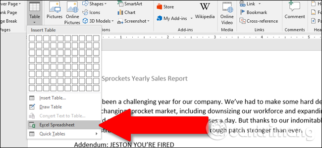 microsoft word can be used to create spreadsheets