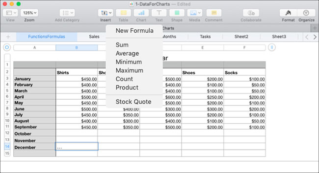 How to use formulas and functions in Numbers on Mac Picture 3