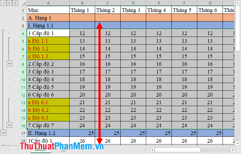 How to use Group to hide, show rows and columns in Excel 2007, 2010, 2013, 2016, 2019 Picture 10