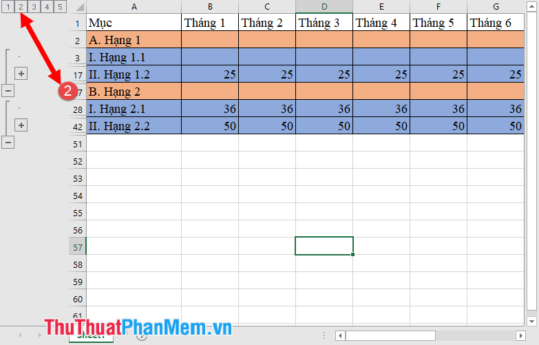 How to use Group to hide, show rows and columns in Excel 2007, 2010, 2013, 2016, 2019 Picture 12
