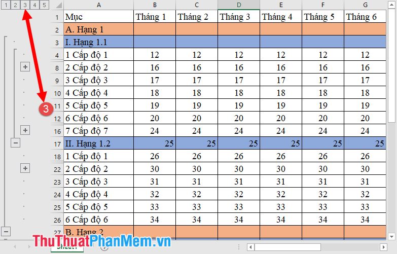 How to use Group to hide, show rows and columns in Excel 2007, 2010, 2013, 2016, 2019 Picture 13