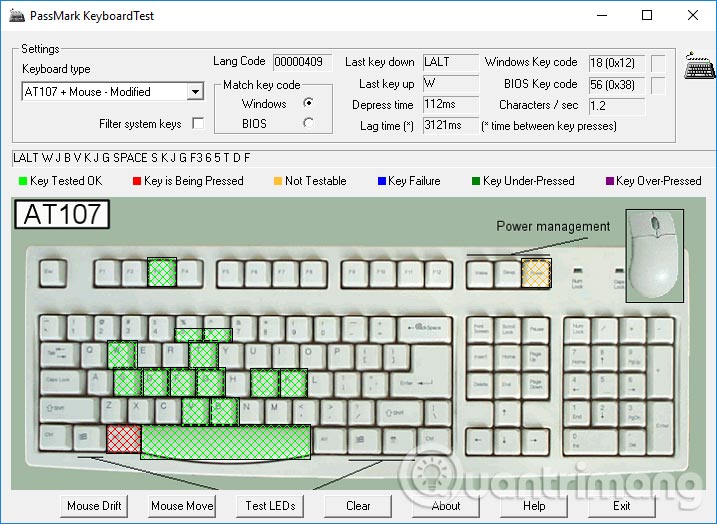 How to use KeyboardTest to check the computer keyboard Picture 7