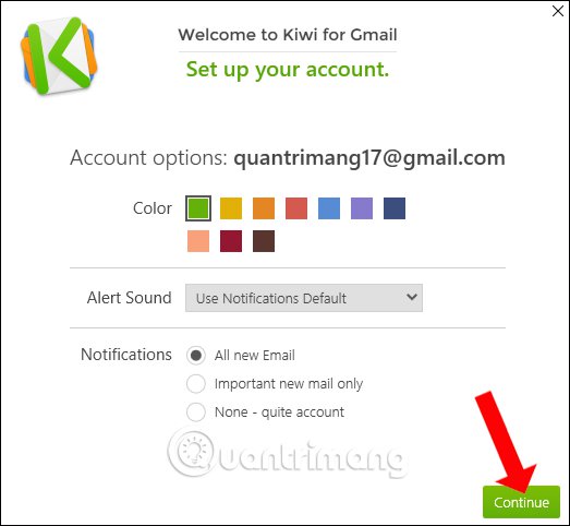 How to use Kiwi to access Gmail directly on Windows 10 Picture 7