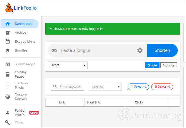 How to use Link Fox to shorten the website link Picture 9