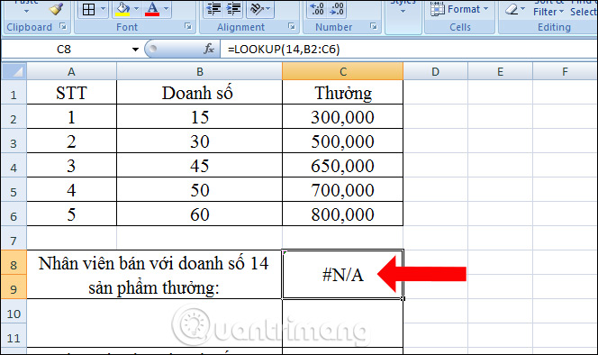 How to use Lookup function in Excel - TipsMake.com