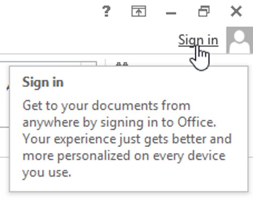 How to use Microsoft account, OneDrive on Word 2013 Picture 2