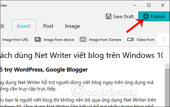 How to use Net Writer to blog on Windows 10 Picture 9