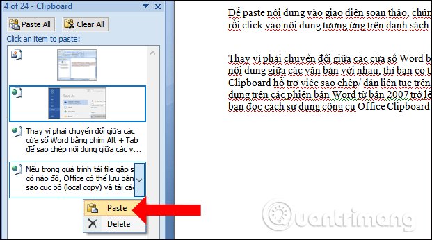 How to use Office Clipboard speeds up copying on Word Picture 3