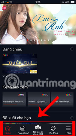 How to use Onme to watch television, movies, football Picture 8