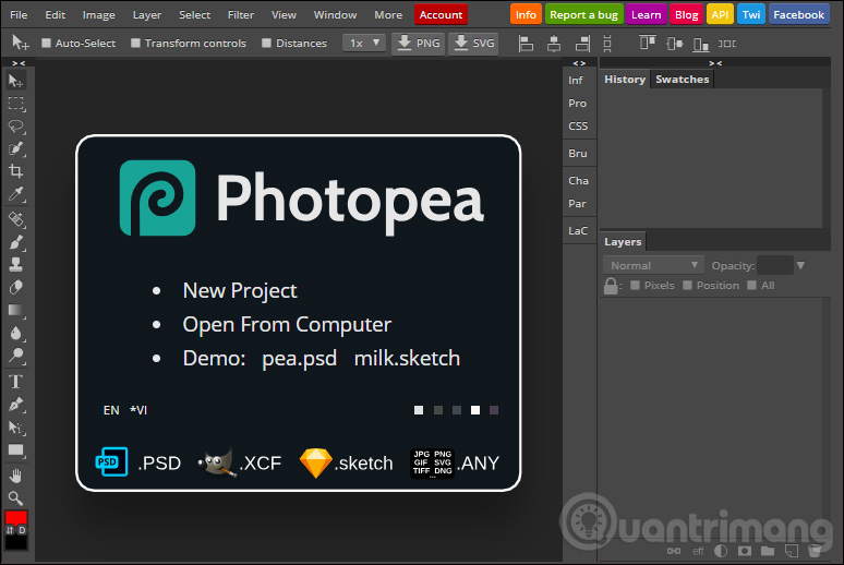 How to use Photopea to edit photos online Picture 2