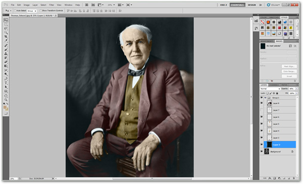 How to use Photoshop CS5 - Part 11: Change colors from black and white photos Picture 17