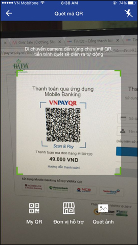 How to use QR Pay on BIDV Smart Banking application Picture 3