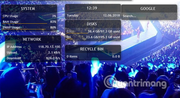 How to use Rainmeter Widget to create widgets for Windows 10 Picture 4