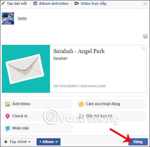 How to use Sarahah to send anonymous messages on Facebook Picture 22