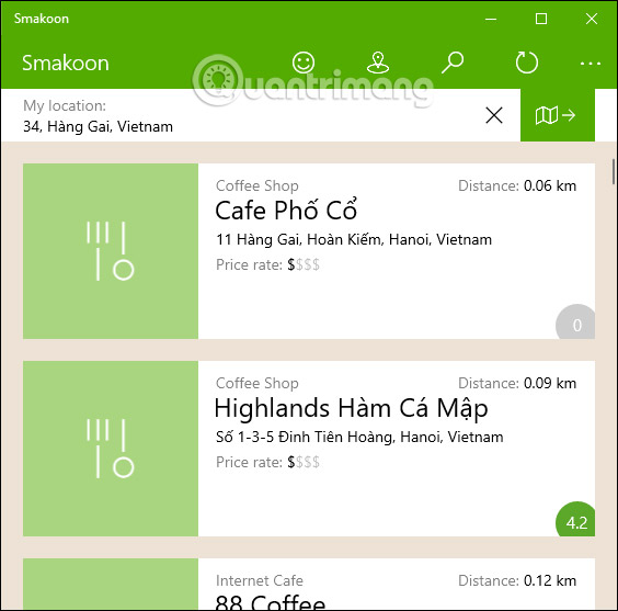How to use Smakoon to find restaurants on Windows 10 Picture 17