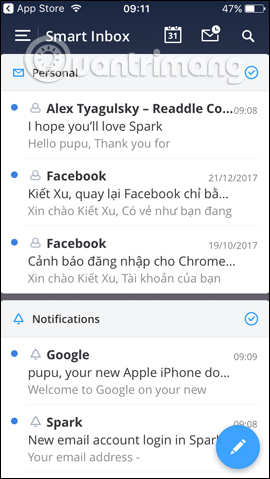 How to use Spark application to manage email on iPhone Picture 6