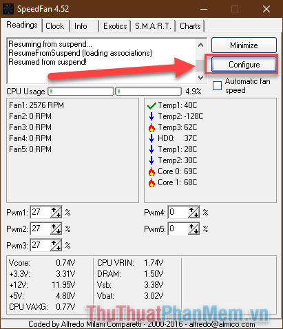 How to use SpeedFan to check and adjust CPU fan speed Picture 4