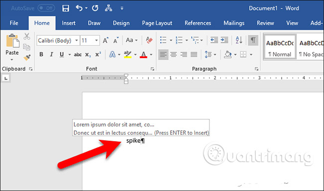 How to use Spike to copy and paste text blocks in Word Picture 4