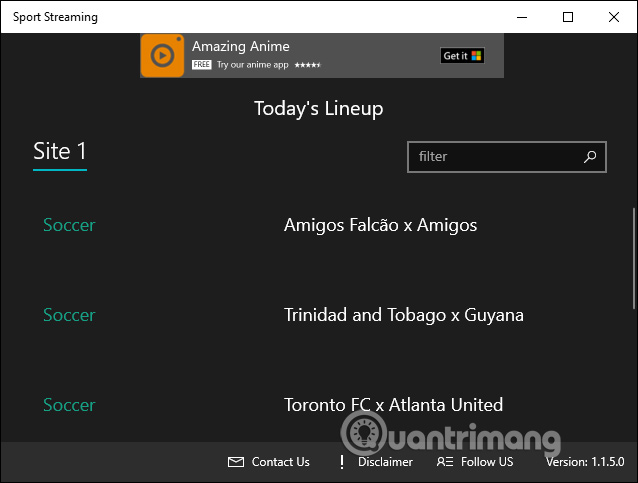 How to use Sport Streaming to watch football on Windows 10 Picture 2
