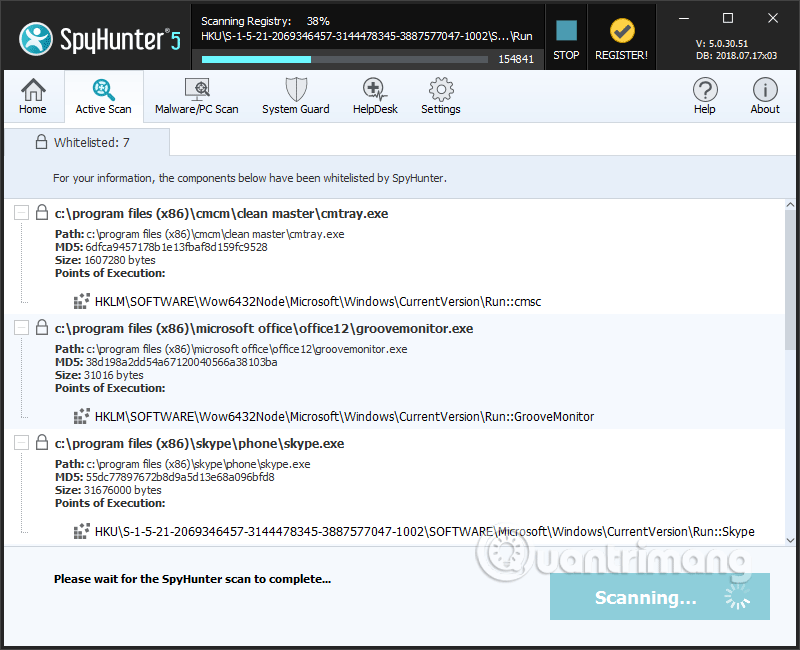 How to use SpyHunter to remove spyware, anti-keylogger Picture 7