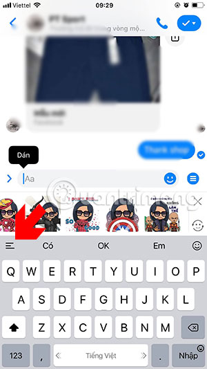 How to use Sticker Avengers: Endgame in Facebook Messenger Picture 3