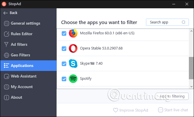 How to use StopAd blocking ads on Windows Picture 13