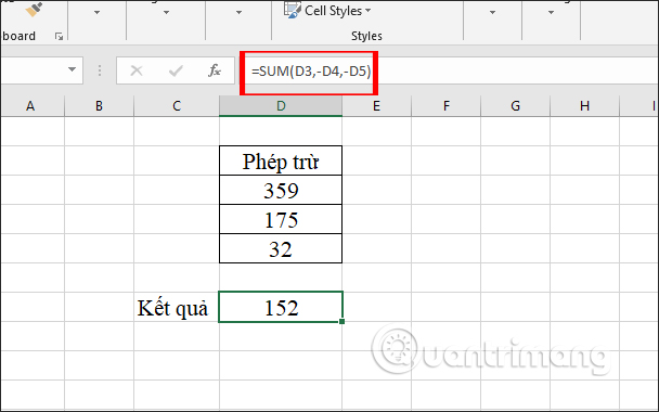 How to use subtraction in Excel Picture 2