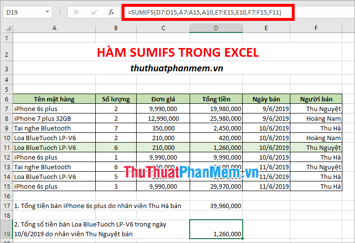 How to use SUMIF with 2 or more conditions in Excel Picture 4