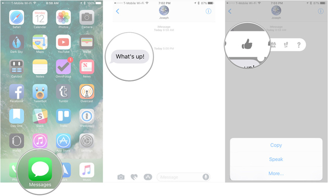 How to use Tapback and Emoji iMessage features on iOS 10 Picture 1