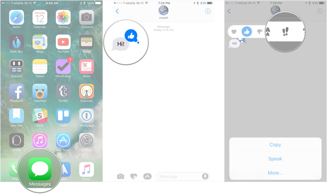 How to use Tapback and Emoji iMessage features on iOS 10 Picture 2