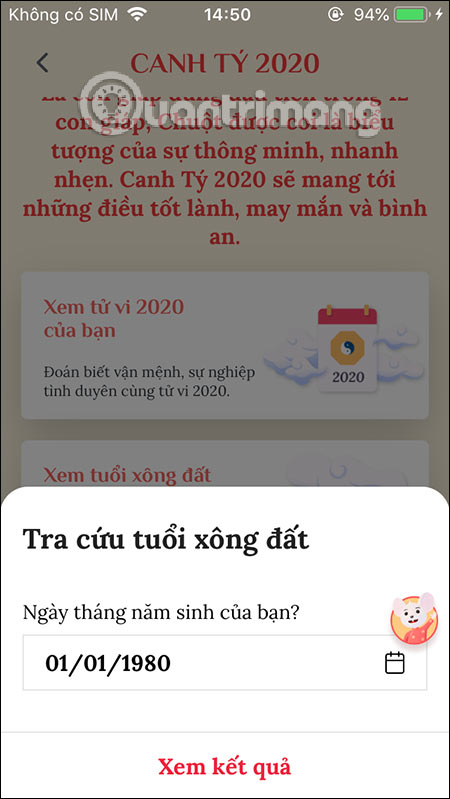 How to use the application 9999 Tet, Tet Canh Ty information store Picture 11