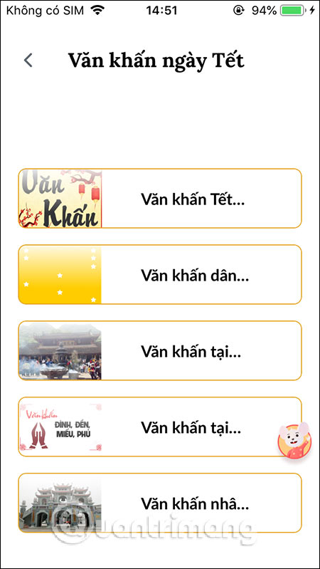 How to use the application 9999 Tet, Tet Canh Ty information store Picture 7