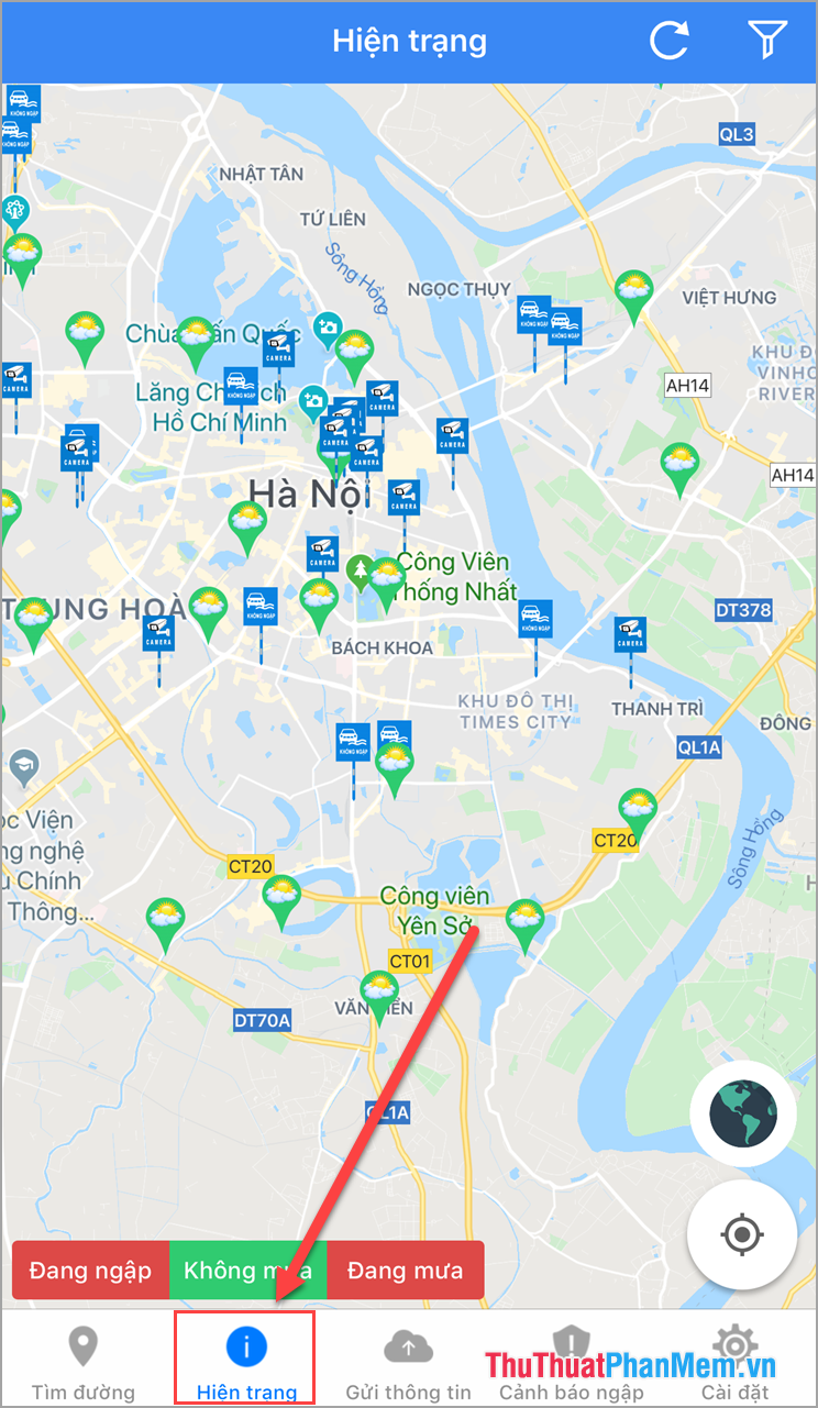 How to use the application to look up flooded spots on iPhone and Android phones? Picture 4