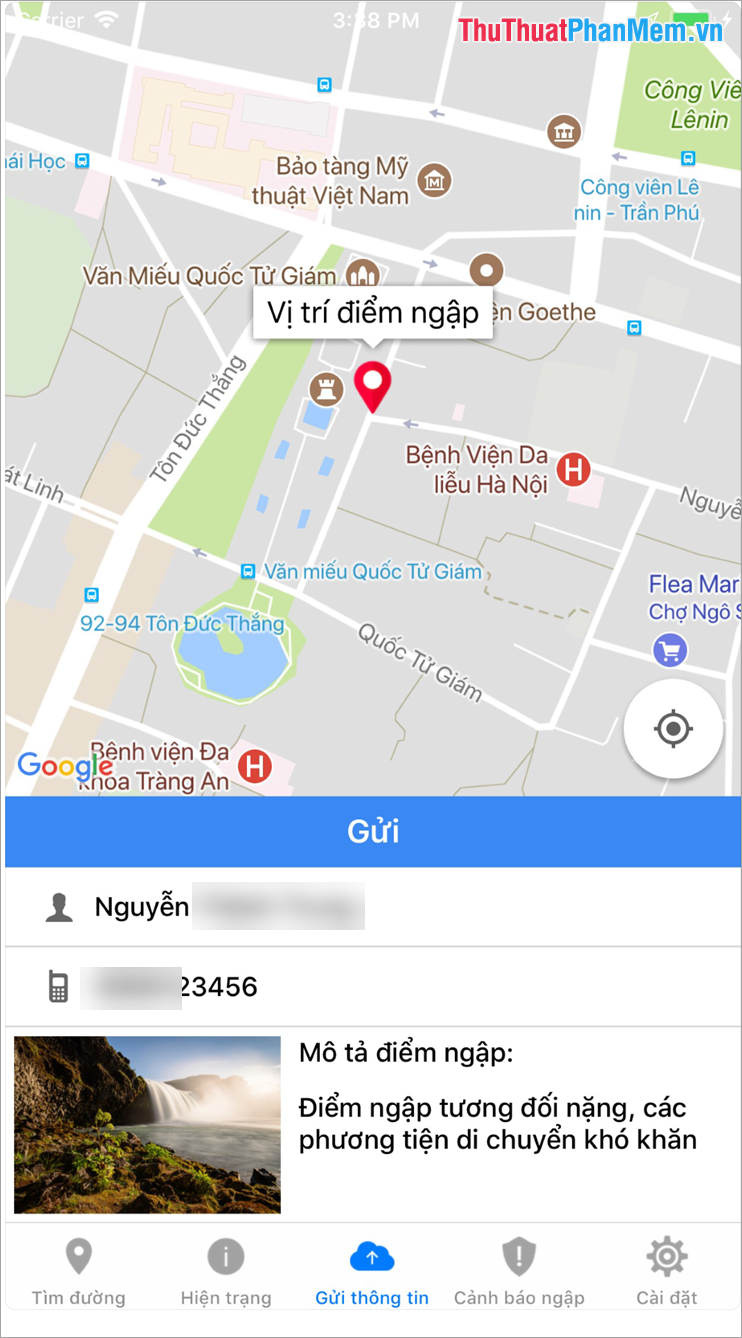 How to use the application to look up flooded spots on iPhone and Android phones? Picture 6