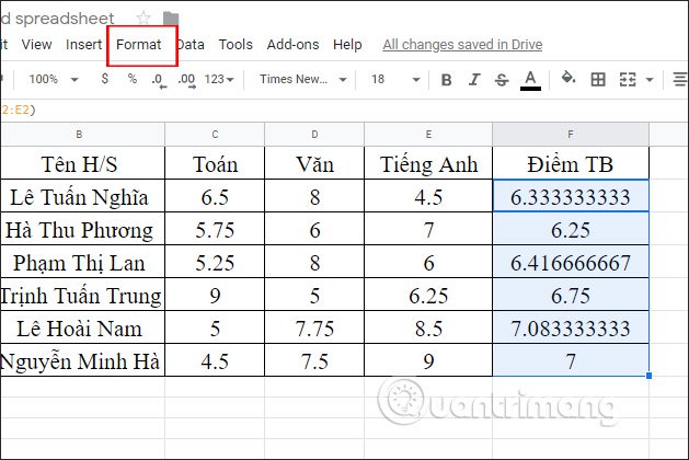 How to use the AVERAGE function in Google Sheets Picture 5