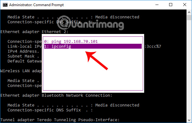 How to use the command history function in Command Prompt Picture 2