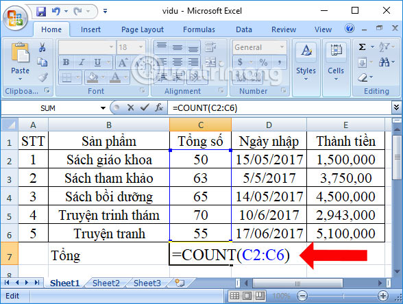 How to use the COUNT function in Excel Picture 2